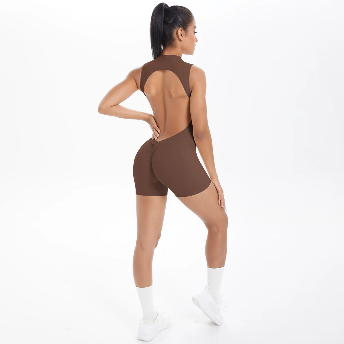 Backless Cutout Yoga Jumpsuit – Sleeveless Sculpting Bodysuit for Women – Bild 4