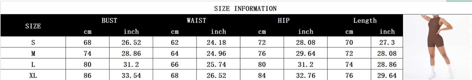 Size chart