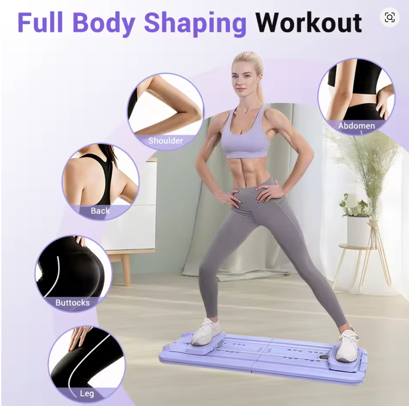 Compact Plank Training Board with Foldable Closure & Detachable Resistance Bands, Multifunctional Abdominal Trainer for Waist, Legs & Arms for Strengthening and Shaping - Image 7