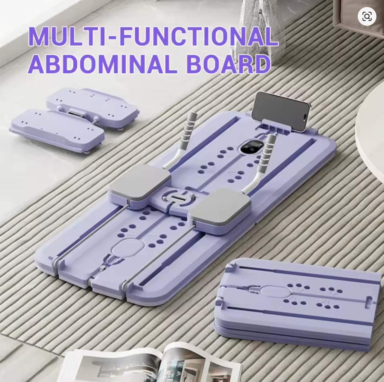 Compact Plank Training Board with Foldable Closure & Detachable Resistance Bands, Multifunctional Abdominal Trainer for Waist, Legs & Arms for Strengthening and Shaping - Image 5