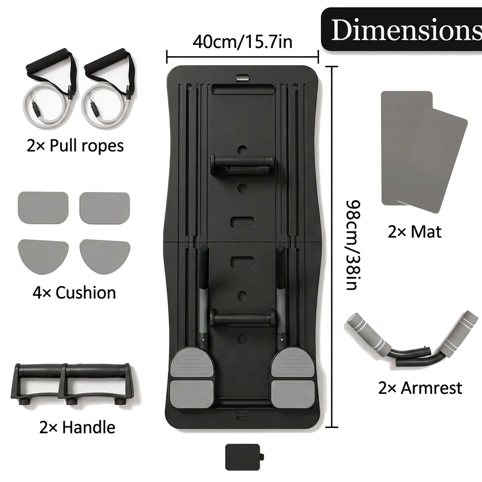 Pilates Board Glide – 4-in-1 Core Sliding Trainer with Resistance Bands, Knee Mat & Handles for Abs, Legs & Waist. - Image 4